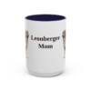 15oz Leonberger Dog Mom Mug, Navy, front view