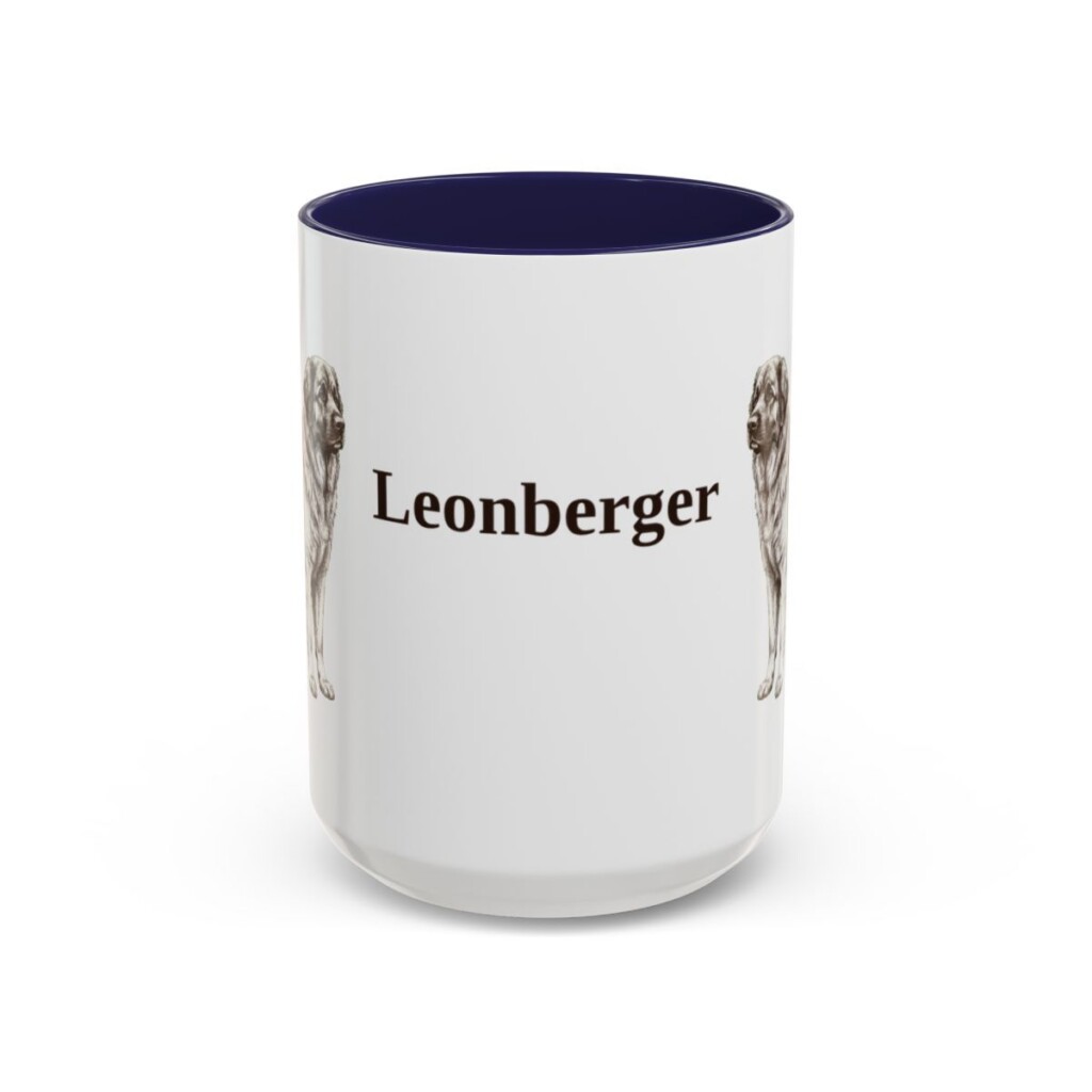 15oz Leonberger Mug, Navy, front view