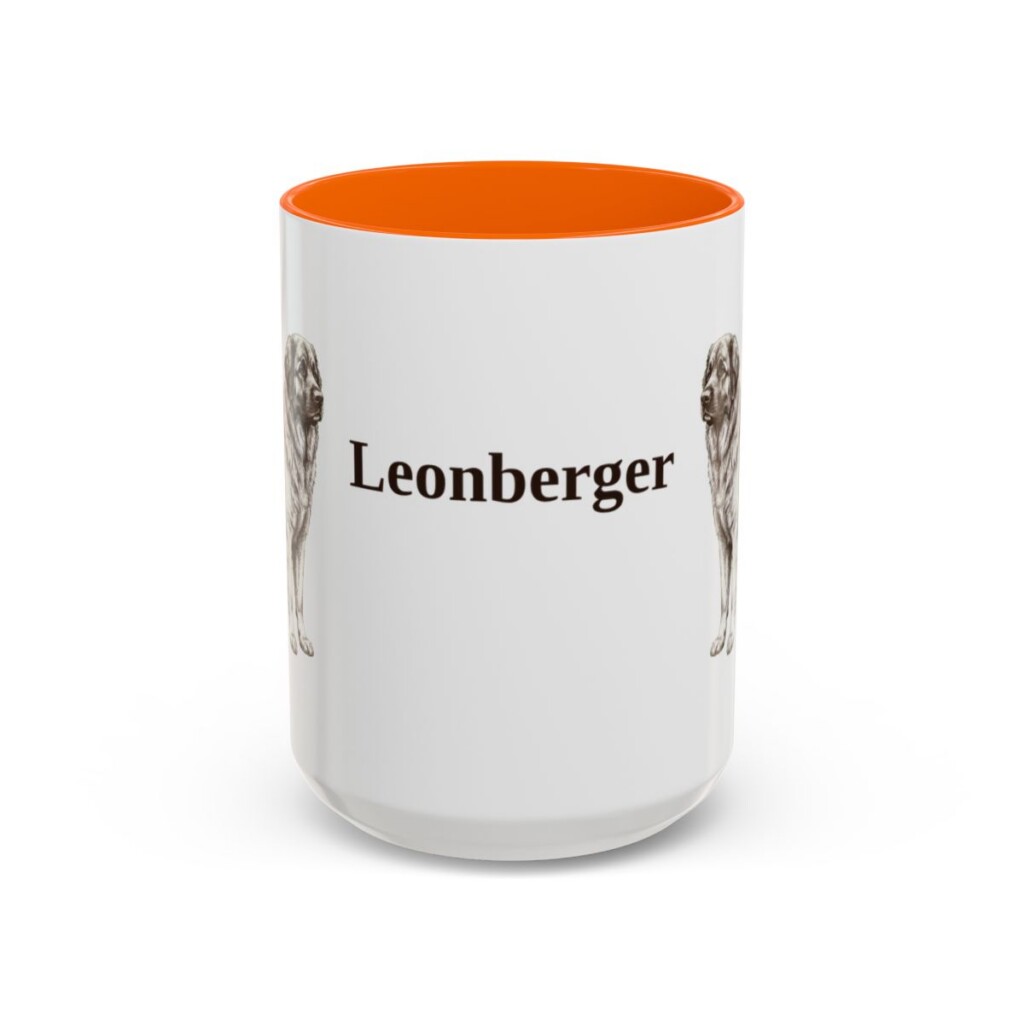 15oz Leonberger Mug, Orange, front view