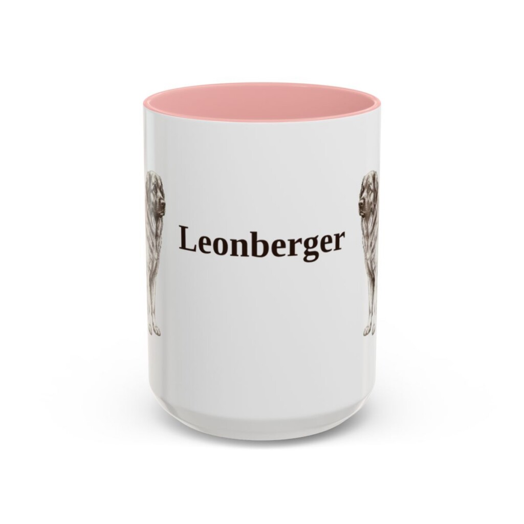 15oz Leonberger Mug, Pink, front view