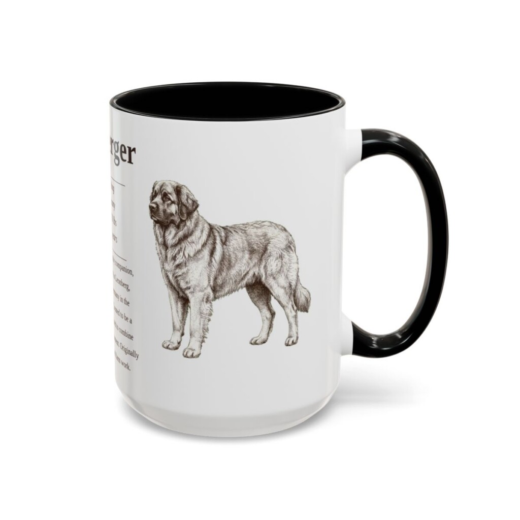 15oz Leonberger Mug, Black, right side view