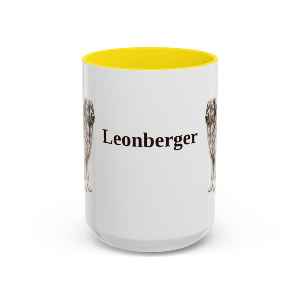 15oz Leonberger Mug, Yellow, front view