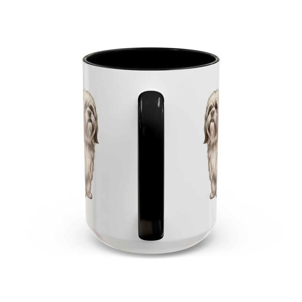 15oz Lhasa Apso Mug, Black, back view