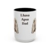 15oz Lhasa Apso Dog Dad Mug, Black, front view