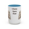 15oz Lhasa Apso Dog Dad Mug, Light Blue, front view