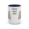 15oz Lhasa Apso Dog Dad Mug, Navy, front view