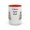15oz Lhasa Apso Dog Dad Mug, Red, front view