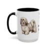 15oz Funny Lhasa Apso Mug, Black, left side view