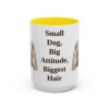 15oz Funny Lhasa Apso Mug, Yellow, front view
