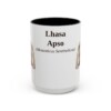 15oz Lhasa Apso Latin Mug, Black, front view