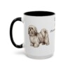 15oz Lhasa Apso Latin Mug, Black, left side view