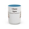 15oz Lhasa Apso Latin Mug, Light Blue, front view