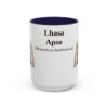 15oz Lhasa Apso Latin Mug, Navy, front view