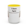 15oz Lhasa Apso Latin Mug, Yellow, front view