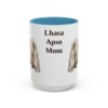 15oz Lhasa Apso Dog Mom Mug, Light Blue, front view