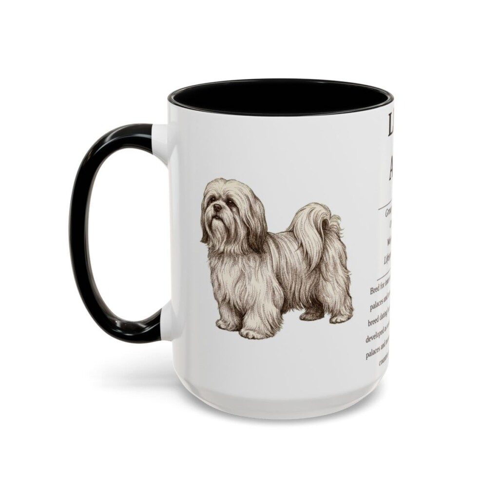 15oz Lhasa Apso Mug, Black, left side view