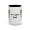 15oz Lowchen Dog Dad Mug, Black, front view
