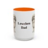 15oz Lowchen Dog Dad Mug, Orange, front view