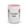 15oz Lowchen Dog Dad Mug, Pink, front view