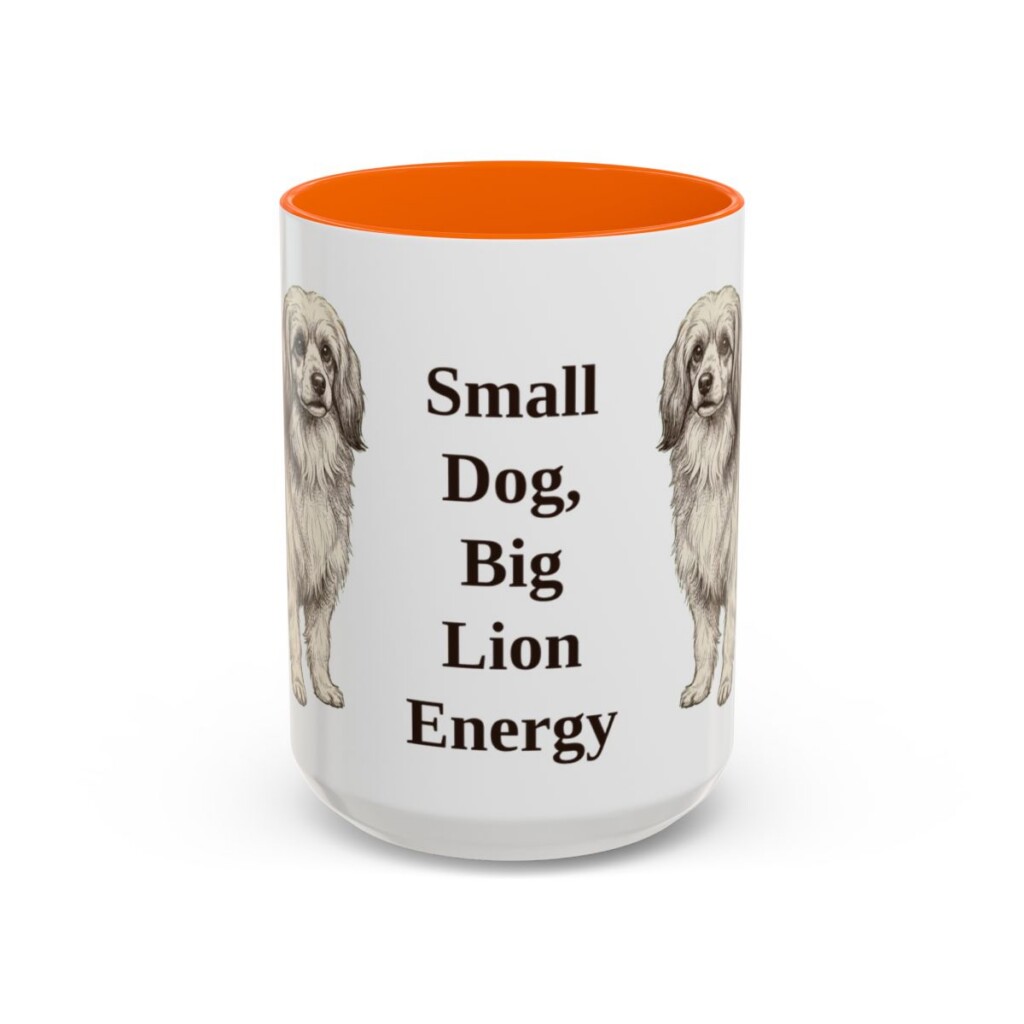15oz-lowchen-mug-humor-orange 15oz Funny Lowchen Mug, Orange, front view