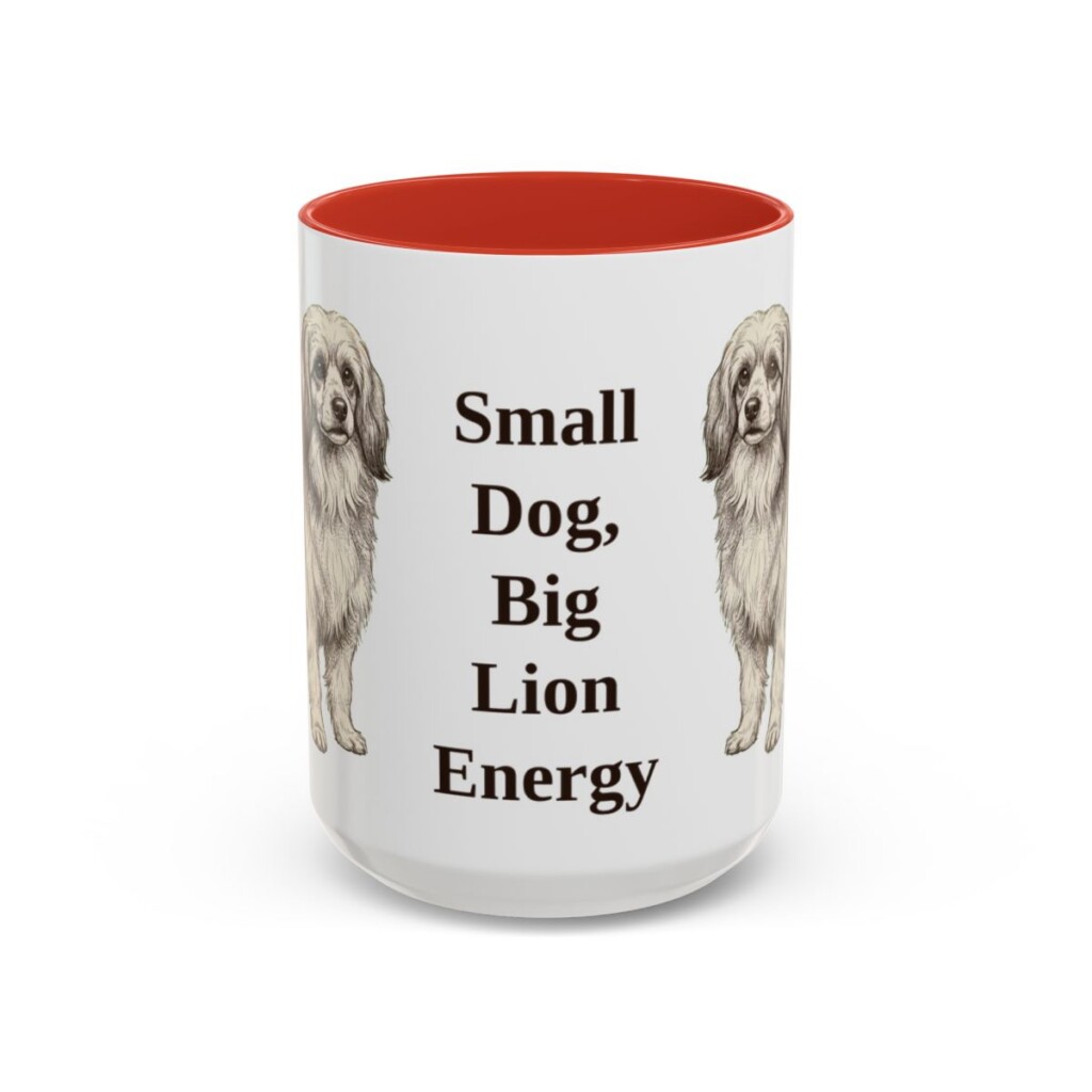 15oz-lowchen-mug-humor-red 15oz Funny Lowchen Mug, Red, front view