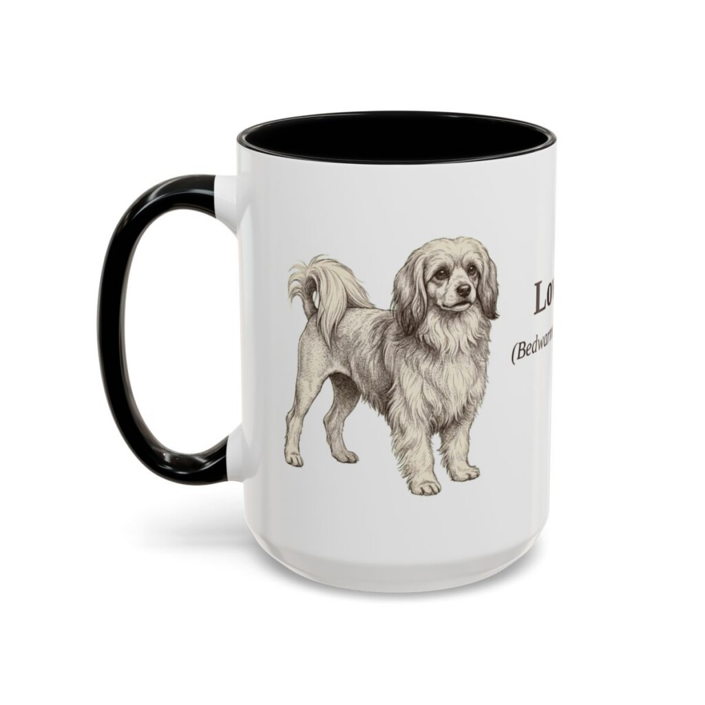 15oz Lowchen Latin Mug, Black, left side view