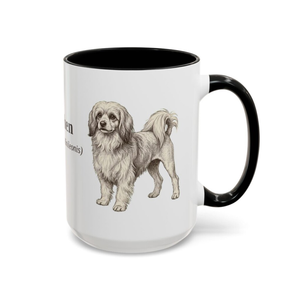 15oz Lowchen Latin Mug, Black, right side view