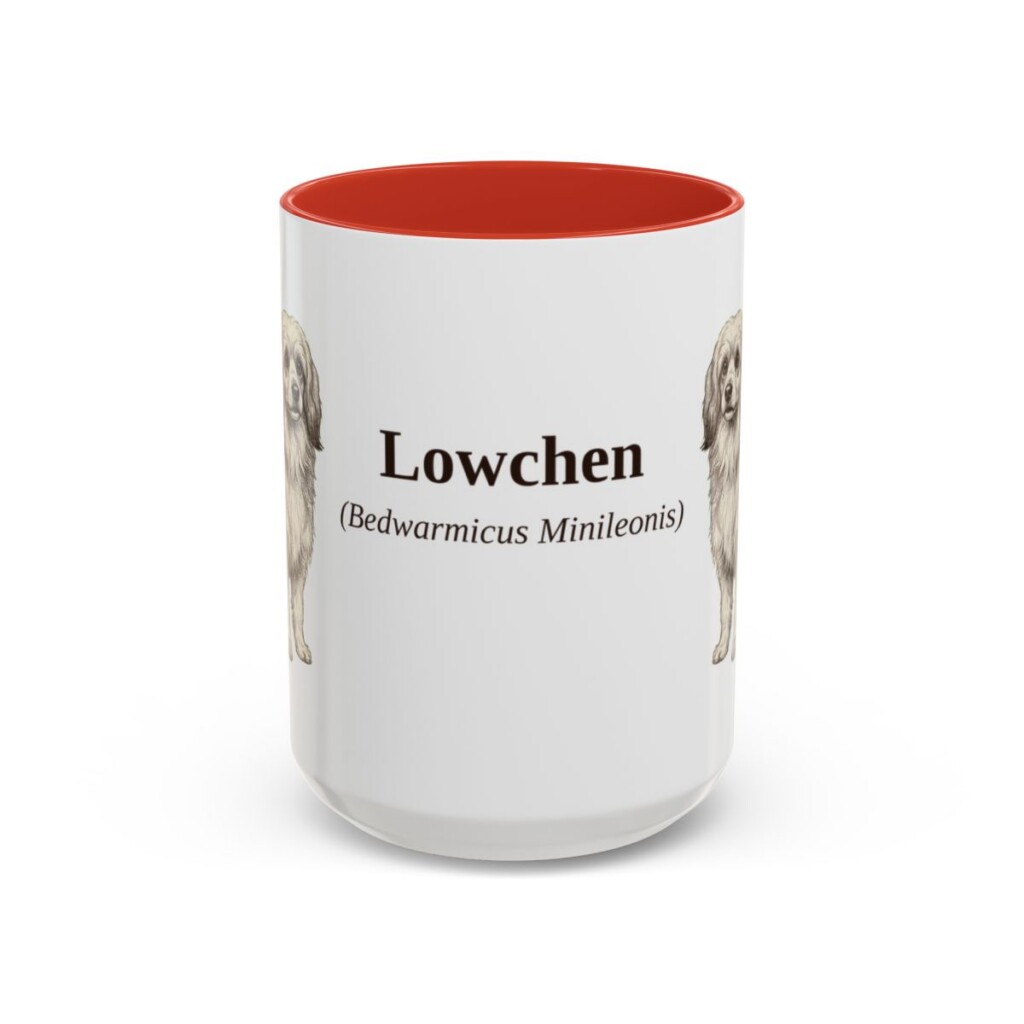 15oz Lowchen Latin Mug, Red, front view