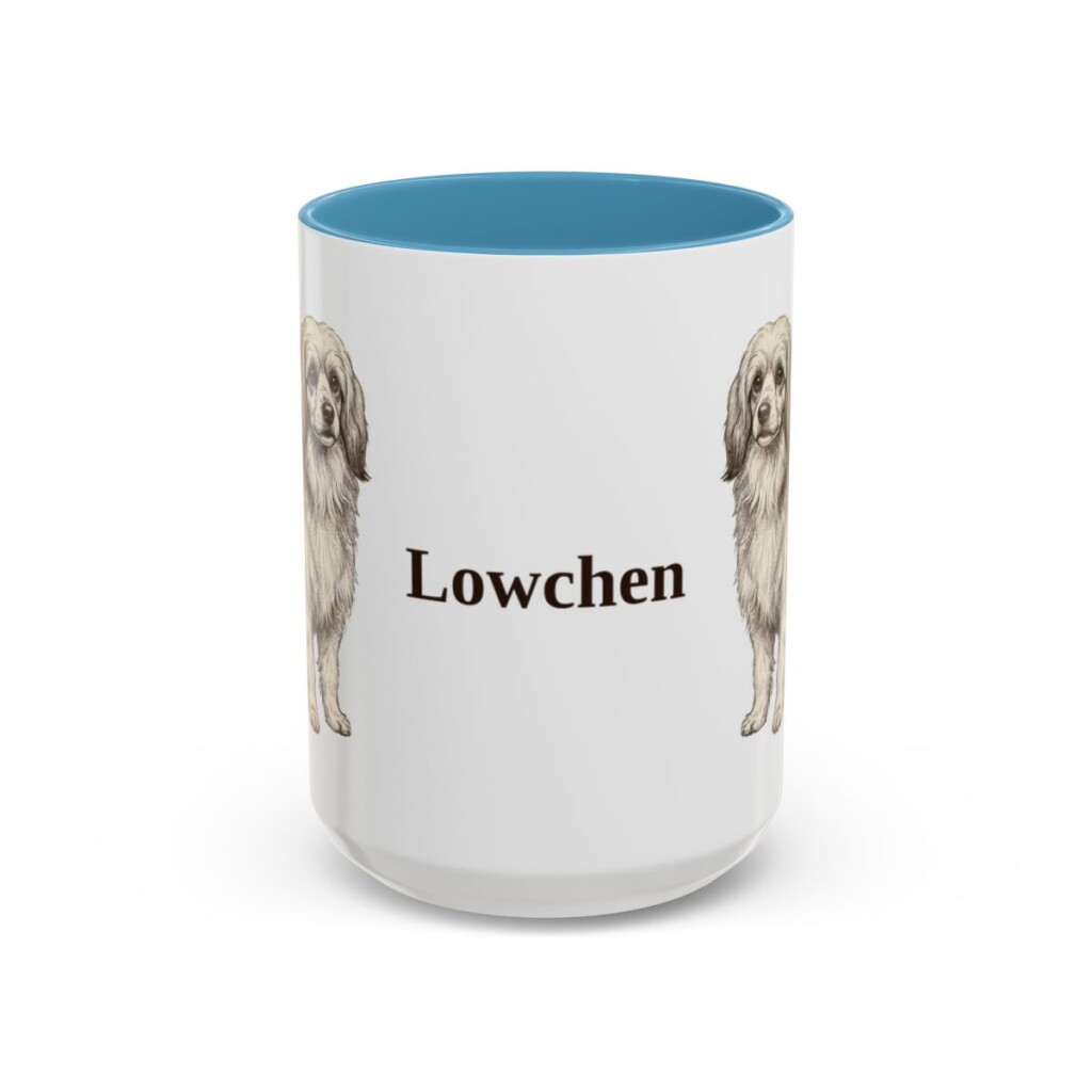 15oz Lowchen Mug, Light Blue, front view