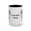 15oz Lowchen Dog Mom Mug, Black, front view