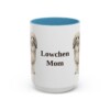 15oz Lowchen Dog Mom Mug, Light Blue, front view