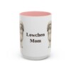 15oz Lowchen Dog Mom Mug, Pink, front view