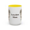 15oz Lowchen Dog Mom Mug, Yellow, front view