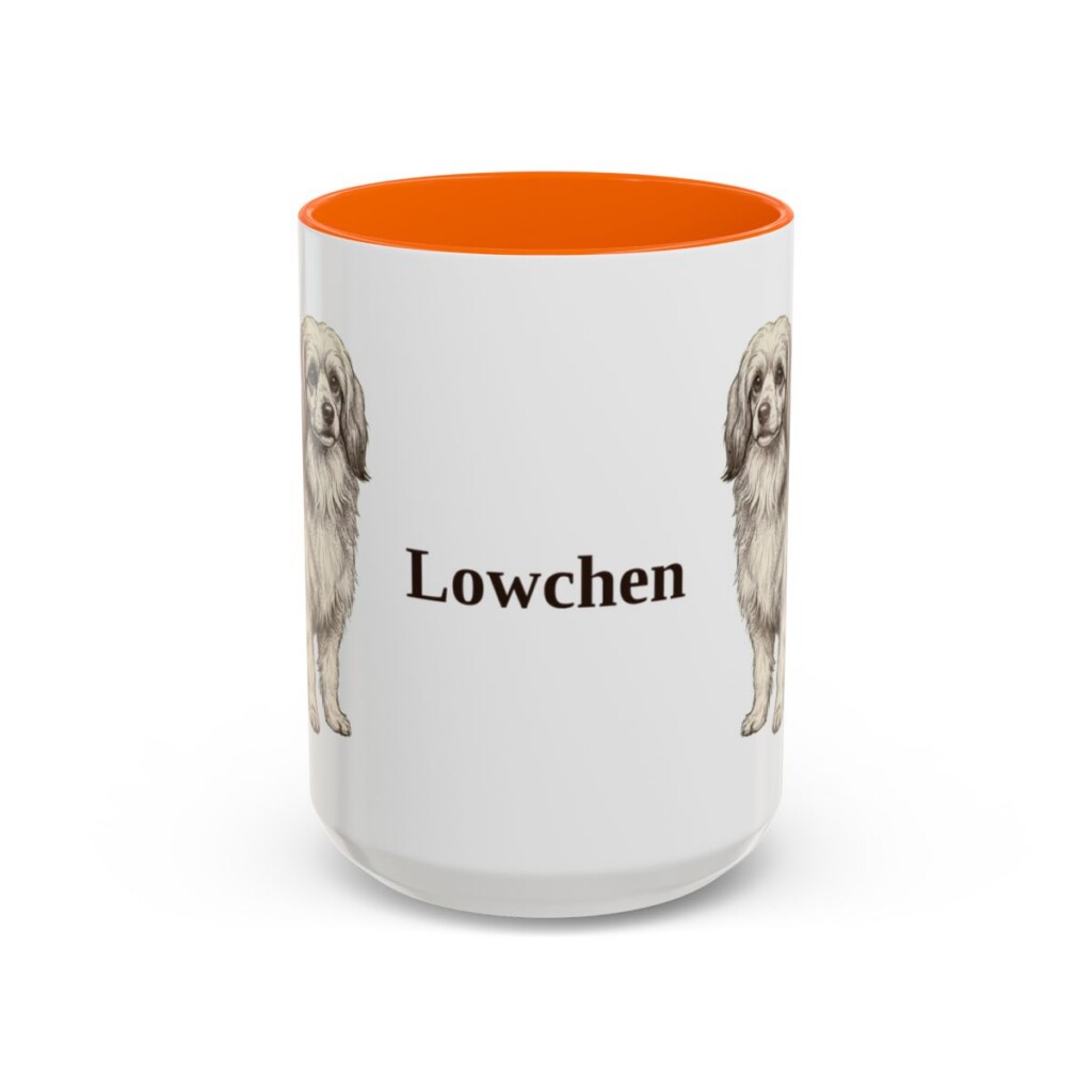 15oz Lowchen Mug, Orange, front view