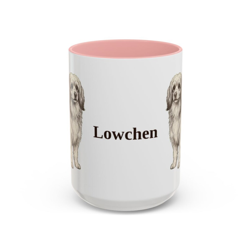 15oz Lowchen Mug, Pink, front view