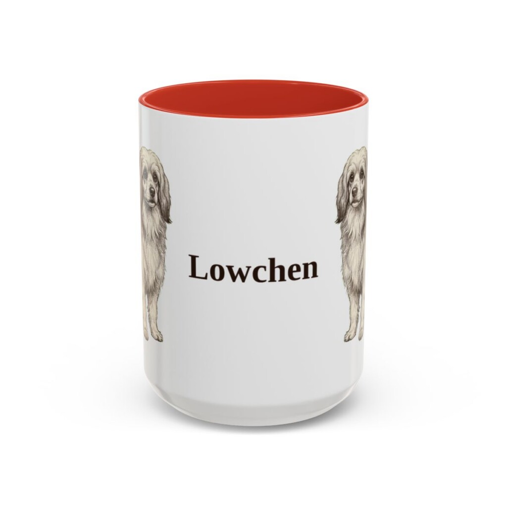 15oz Lowchen Mug, Red, front view