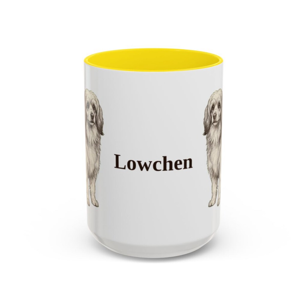 15oz Lowchen Mug, Yellow, front view