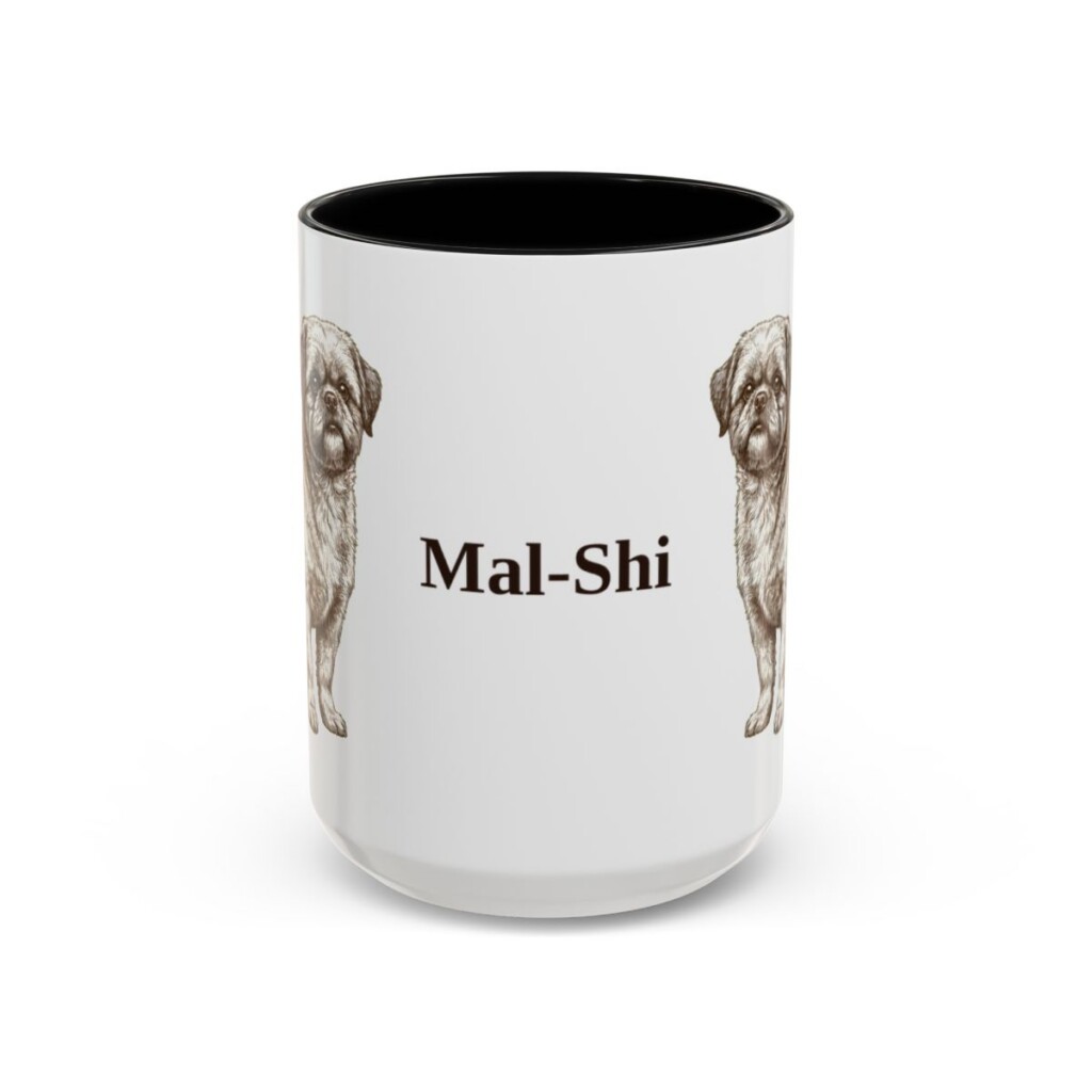 15oz Mal-Shi Mug, Black, front view