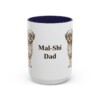 15oz Mal-Shi Dog Dad Mug, Navy, front view