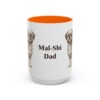 15oz Mal-Shi Dog Dad Mug, Orange, front view