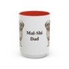 15oz Mal-Shi Dog Dad Mug, Red, front view