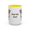 15oz Mal-Shi Dog Dad Mug, Yellow, front view