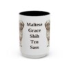 15oz Funny Mal-Shi Mug, Black, front view
