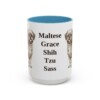 15oz Funny Mal-Shi Mug, Light Blue, front view