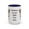 15oz Funny Mal-Shi Mug, Navy, front view