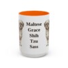 15oz Funny Mal-Shi Mug, Orange, front view