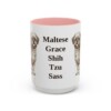 15oz Funny Mal-Shi Mug, Pink, front view