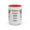 15oz Funny Mal-Shi Mug, Red, front view
