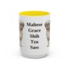 15oz Funny Mal-Shi Mug, Yellow, front view
