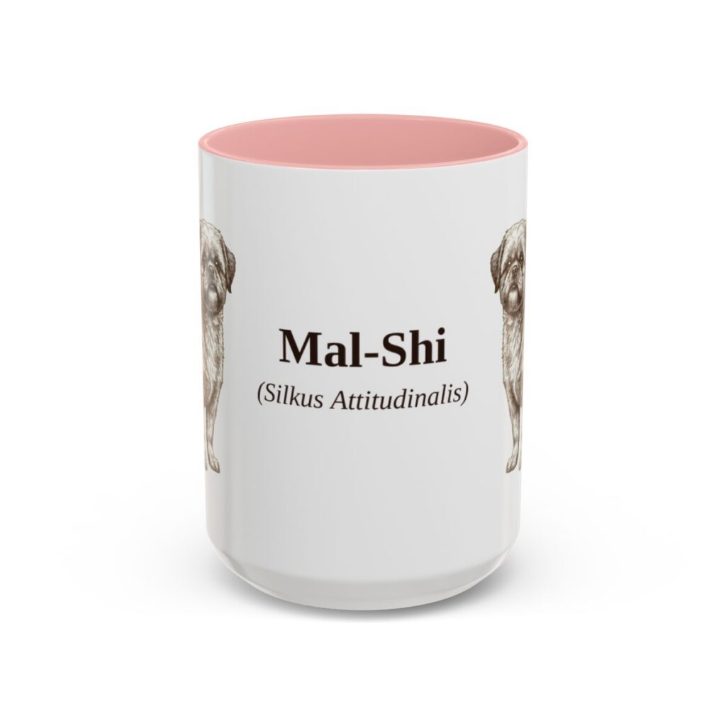 15oz-mal-shi-mug-latin-pink 15oz Mal-Shi Latin Mug, Pink, front view